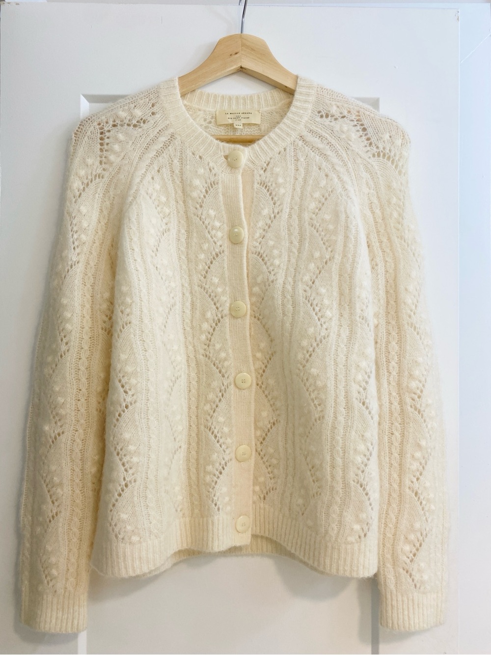 Sezane Magda Cardigan. Color: Écru. Size: XXS